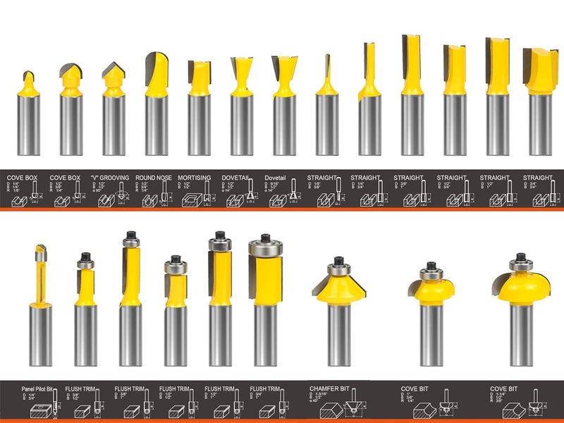 BAIDETS Router Bits Set 1/2 Shank - 35 PCS Router Bit Made of 45# Carbon Steel C3 Alloy Blade for Professional and Beginners Carpenter Woodworking Projects, Model: BRT1235R - Image 2